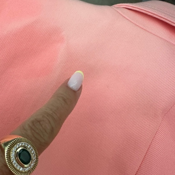 Tory Burch Blazer Salmon Double Weave Cotton Size 12 Three-Button Jacket - Picture 11 of 11